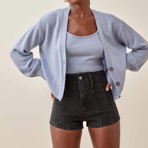 Reformation Eva high rise denim shorts - Picture 1 of 8